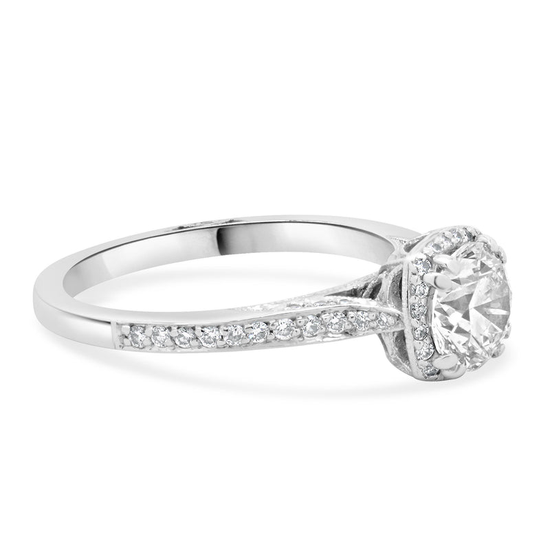 Tacori 18 Karat White Gold Round Brilliant Cut Diamond Engagement Ring