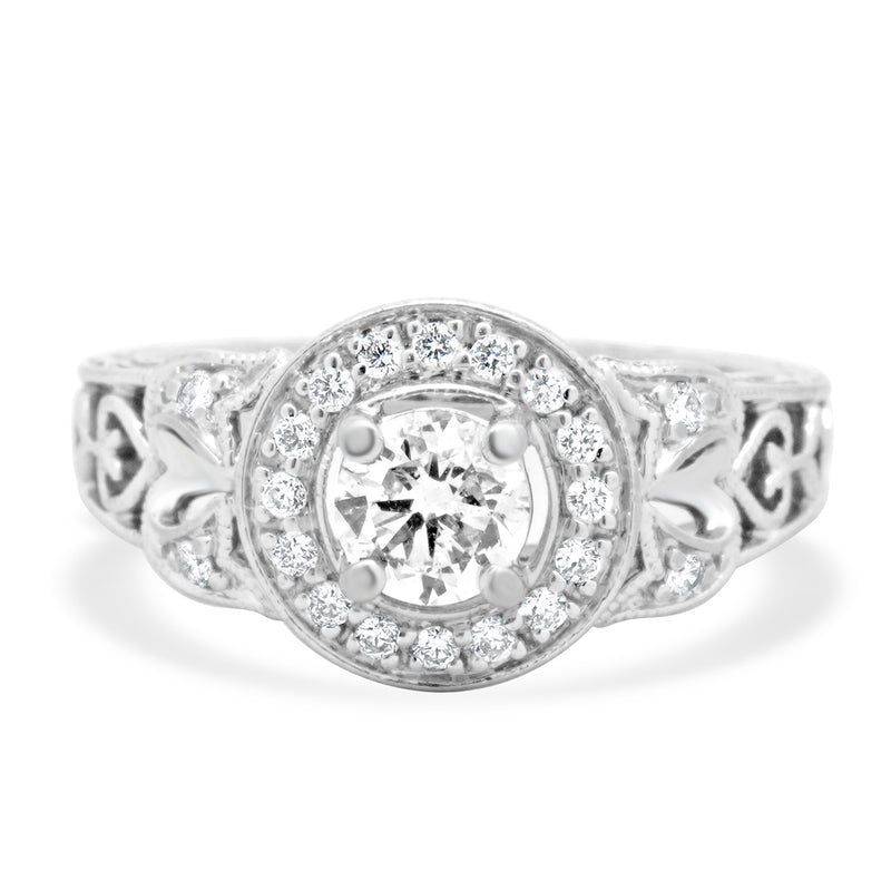 14 Karat White Gold Diamond Engagement Ring