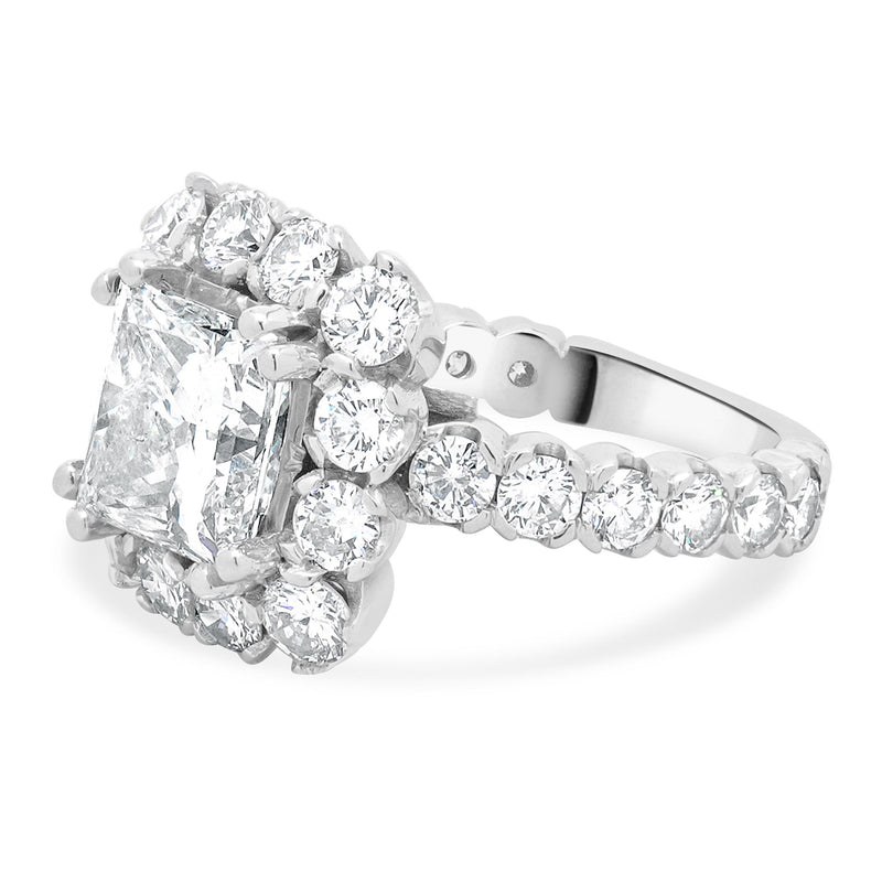 18 Karat White Gold Princess Cut Diamond Engagement Ring