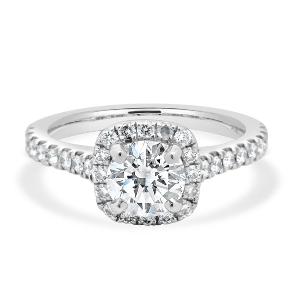 Platinum Round Diamond Engagement Ring