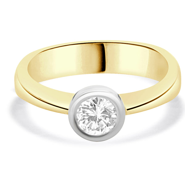 14 Karat Two Tone Diamond Solitaire Engagement Ring