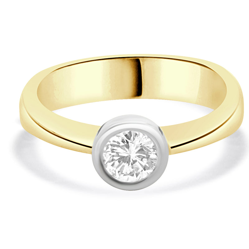 14 Karat Two Tone Diamond Solitaire Engagement Ring
