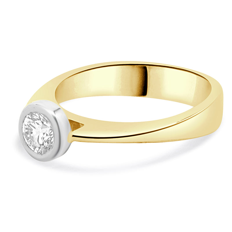 14 Karat Two Tone Diamond Solitaire Engagement Ring