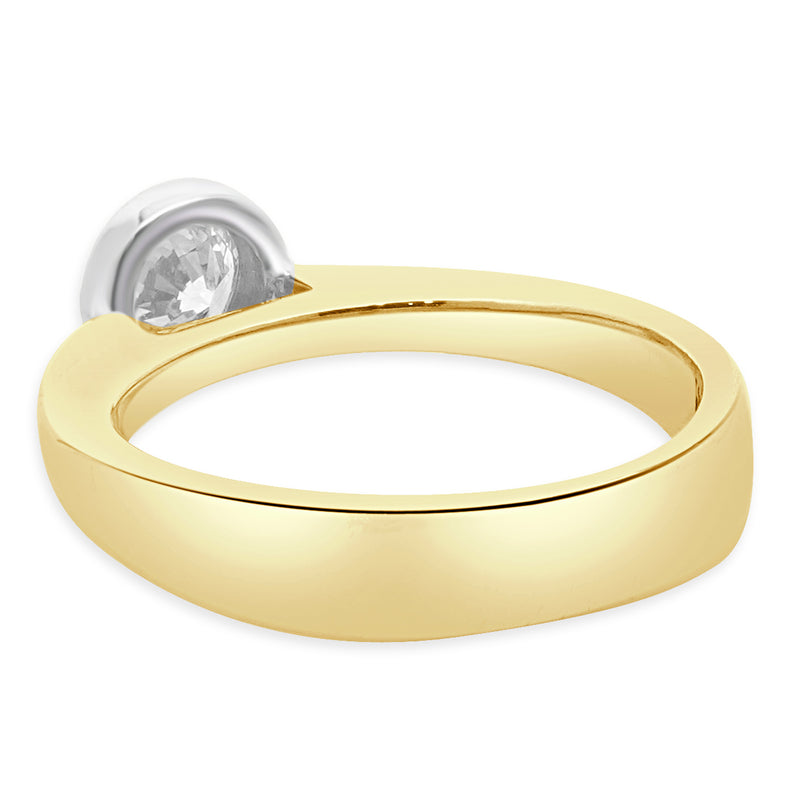 14 Karat Two Tone Diamond Solitaire Engagement Ring