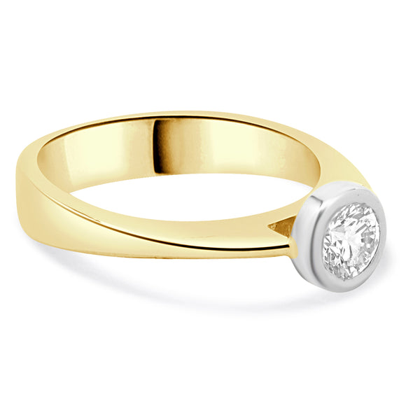 14 Karat Two Tone Diamond Solitaire Engagement Ring