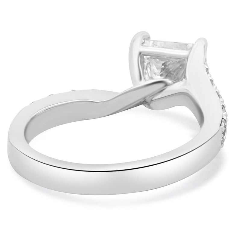 18 Karat White Gold Princess Cut Diamond Engagement Ring