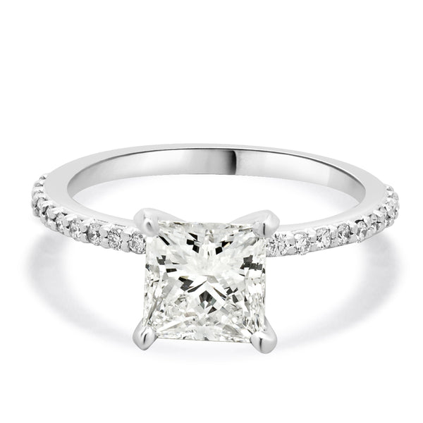 14 Karat White Gold Princess Cut Diamond Engagement Ring