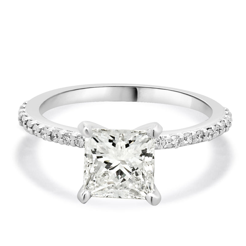 14 Karat White Gold Princess Cut Diamond Engagement Ring