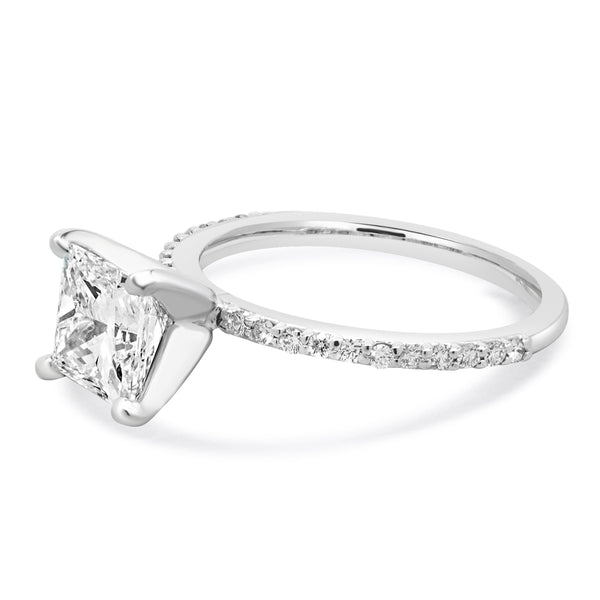14 Karat White Gold Princess Cut Diamond Engagement Ring