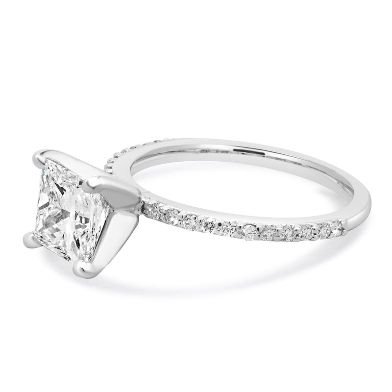 14 Karat White Gold Princess Cut Diamond Engagement Ring