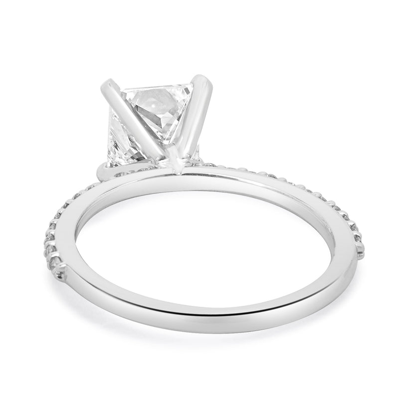 14 Karat White Gold Princess Cut Diamond Engagement Ring