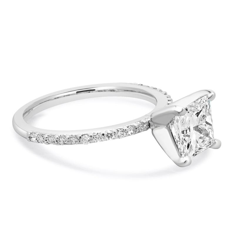 14 Karat White Gold Princess Cut Diamond Engagement Ring