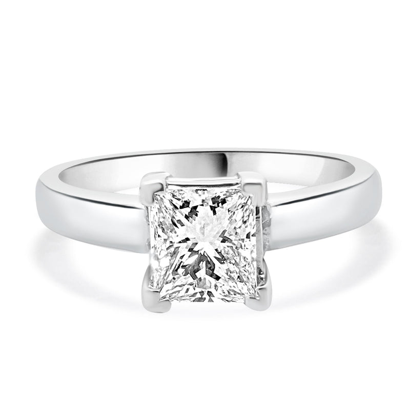 14 Karat White Gold Princess Cut Diamond Engagement Ring