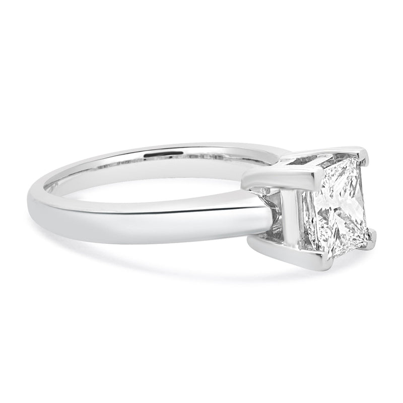 14 Karat White Gold Princess Cut Diamond Engagement Ring