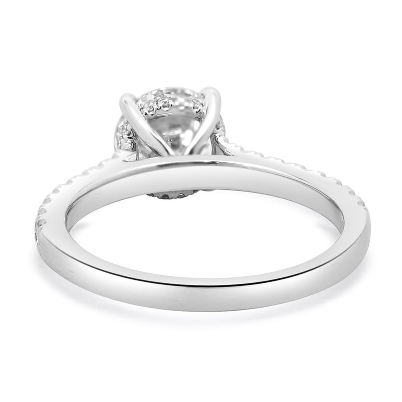 14 Karat White Gold Round Brilliant Cut Diamond Engagement Ring