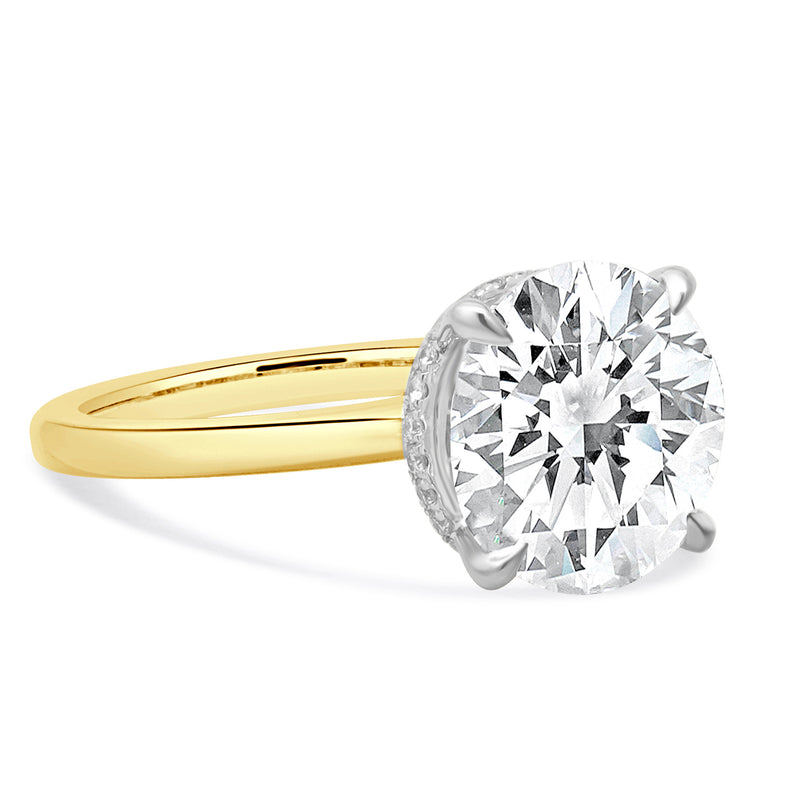 18 Karat Yellow & White Gold Diamond Engagement Ring