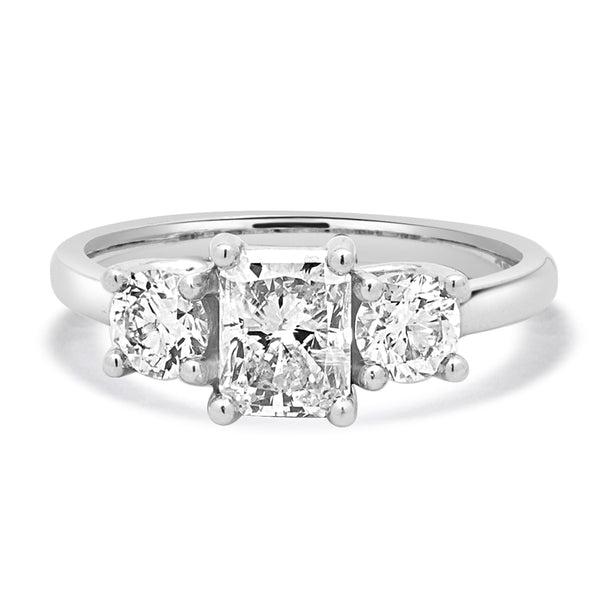 14 Karat White Gold Radiant Cut Diamond Engagement Ring