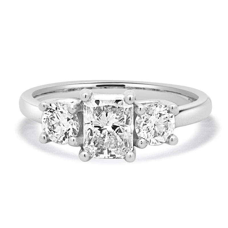 14 Karat White Gold Radiant Cut Diamond Engagement Ring