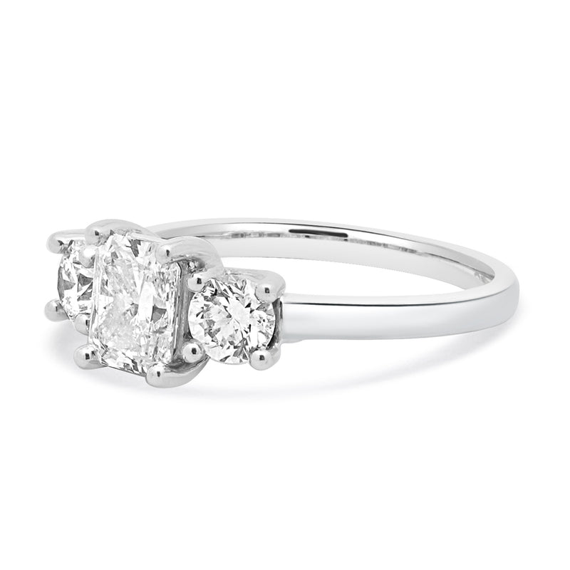 14 Karat White Gold Radiant Cut Diamond Engagement Ring