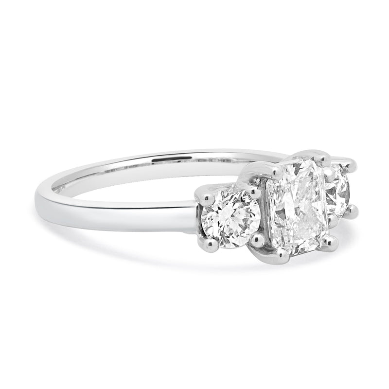 14 Karat White Gold Radiant Cut Diamond Engagement Ring