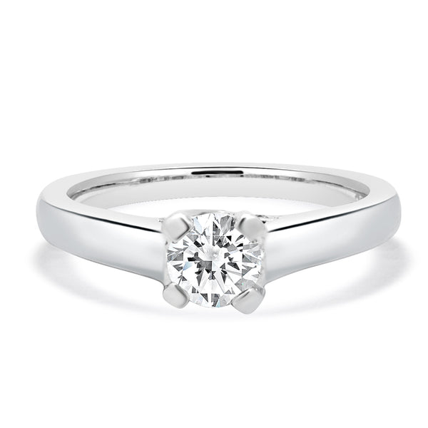 Platinum Round Brilliant Cut Diamond Engagement Ring