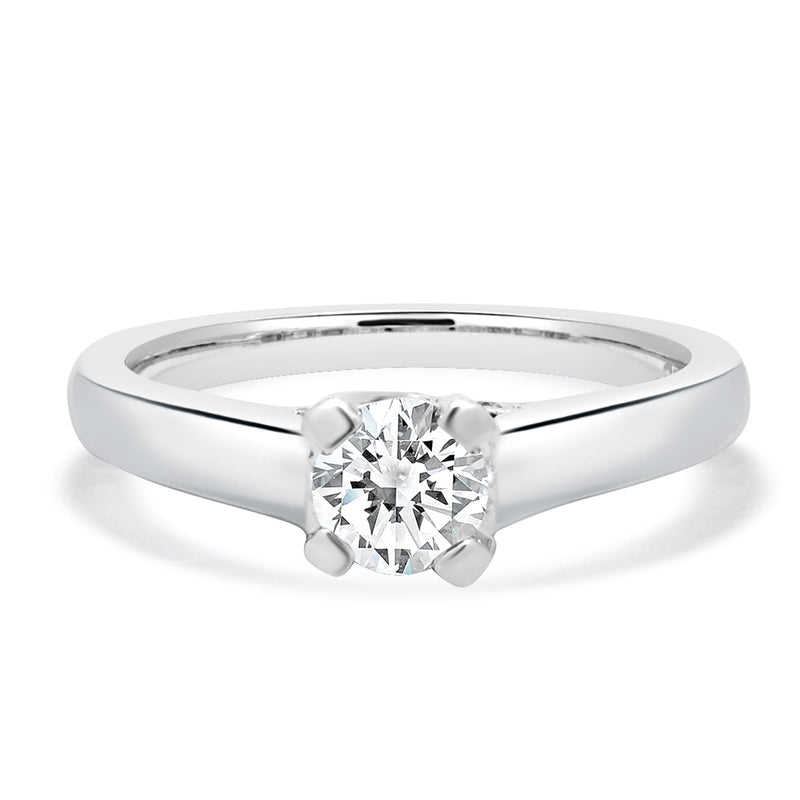 Platinum Round Brilliant Cut Diamond Engagement Ring