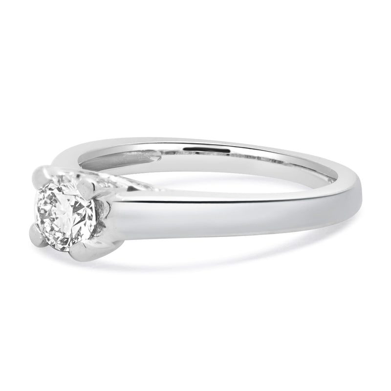 Platinum Round Brilliant Cut Diamond Engagement Ring