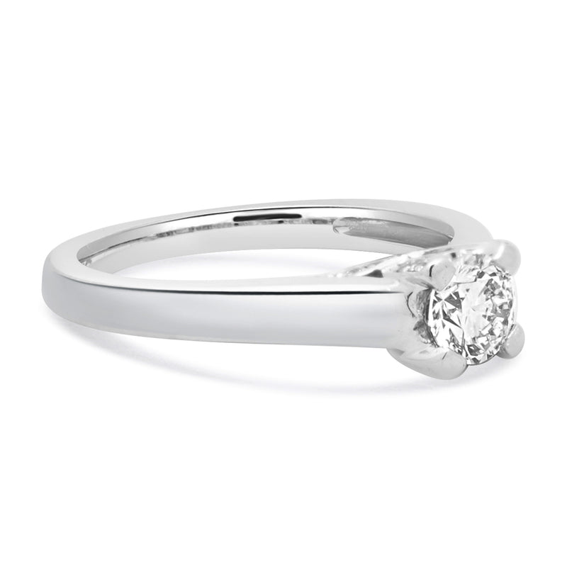 Platinum Round Brilliant Cut Diamond Engagement Ring