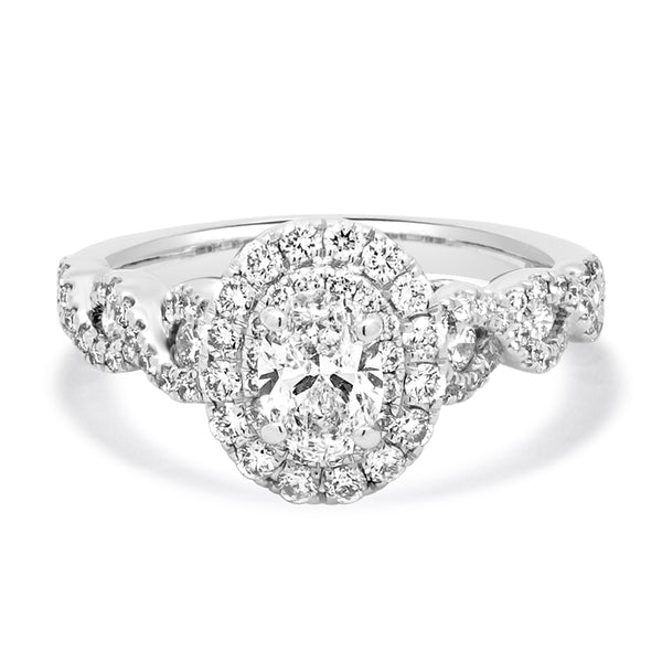 Neil Lane 14 Karat White Gold Oval Diamond Engagement Ring