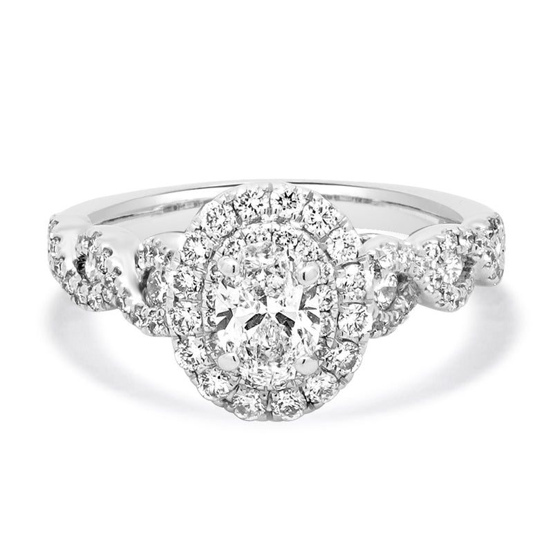 Neil Lane 14 Karat White Gold Oval Diamond Engagement Ring