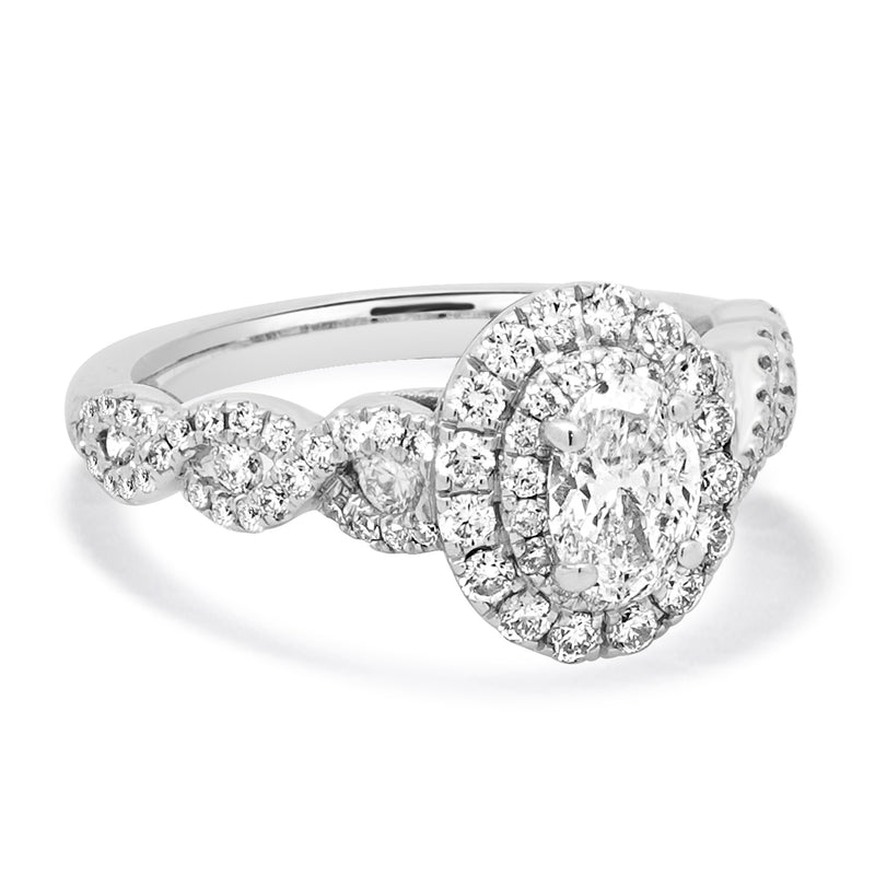 Neil Lane 14 Karat White Gold Oval Diamond Engagement Ring