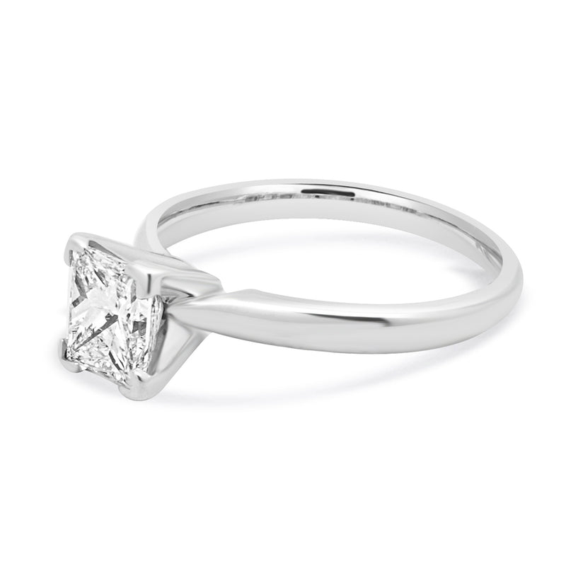 14 Karat White Gold Princess Cut Diamond Solitaire Engagement Ring