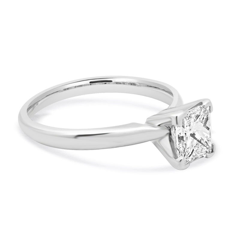 14 Karat White Gold Princess Cut Diamond Solitaire Engagement Ring