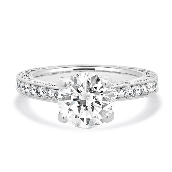Tacori Platinum Round Brilliant Cut Diamond Engagement Ring