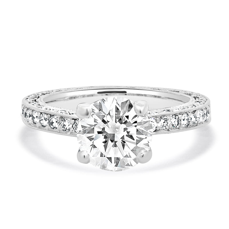 Tacori Platinum Round Brilliant Cut Diamond Engagement Ring
