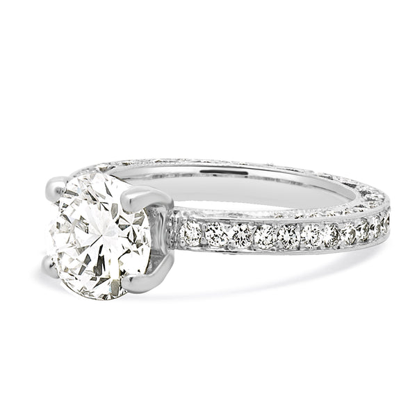 Tacori Platinum Round Brilliant Cut Diamond Engagement Ring