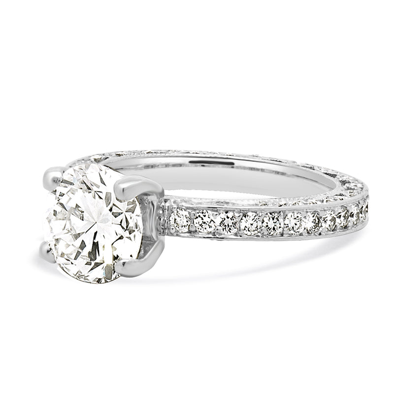 Tacori Platinum Round Brilliant Cut Diamond Engagement Ring