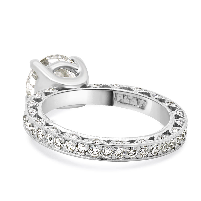 Tacori Platinum Round Brilliant Cut Diamond Engagement Ring