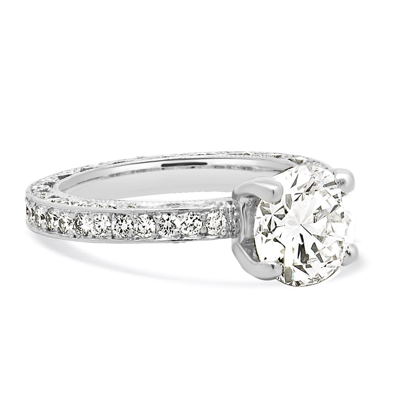 Tacori Platinum Round Brilliant Cut Diamond Engagement Ring
