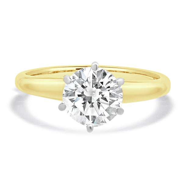 14 Karat Two-Tone Diamond Solitaire Engagement Ring