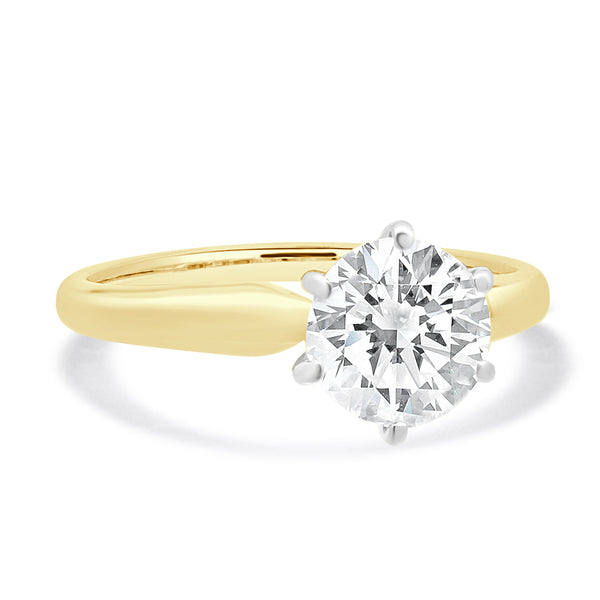 14 Karat Two-Tone Diamond Solitaire Engagement Ring