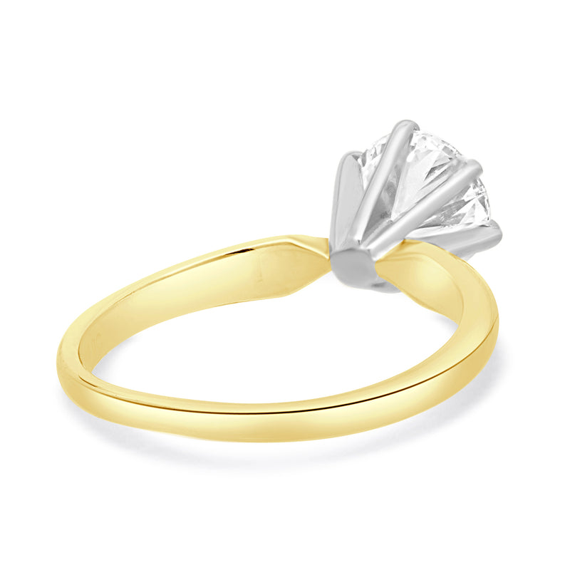 14 Karat Two-Tone Diamond Solitaire Engagement Ring
