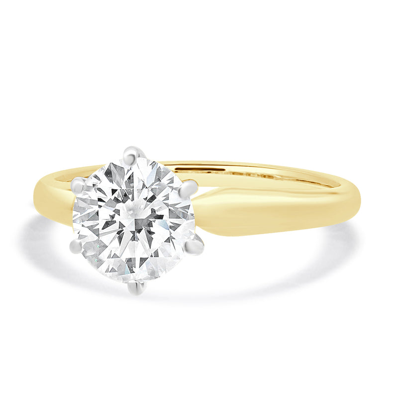 14 Karat Two-Tone Diamond Solitaire Engagement Ring
