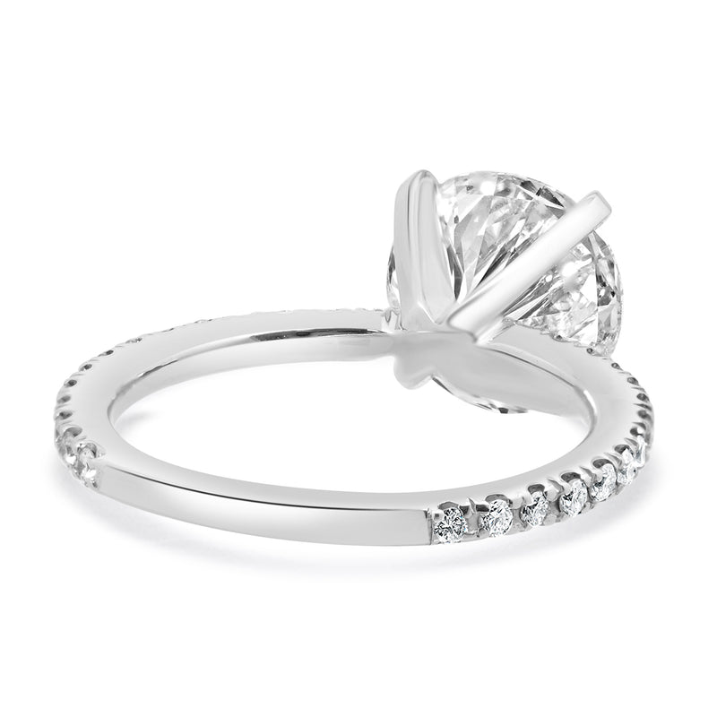14 Karat White Gold Round Brilliant Diamond Engagement Ring
