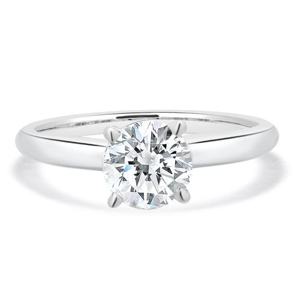 14 Karat White Gold Diamond Solitaire Engagement Ring