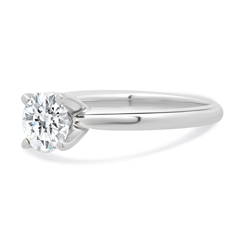 14 Karat White Gold Diamond Solitaire Engagement Ring