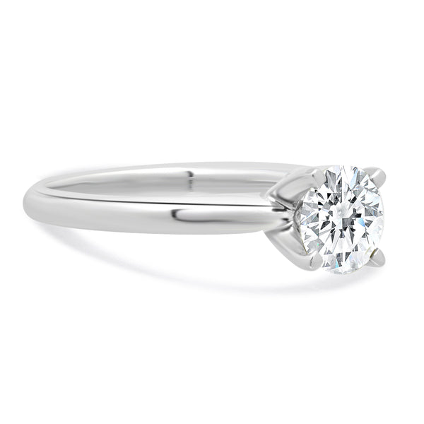 14 Karat White Gold Diamond Solitaire Engagement Ring