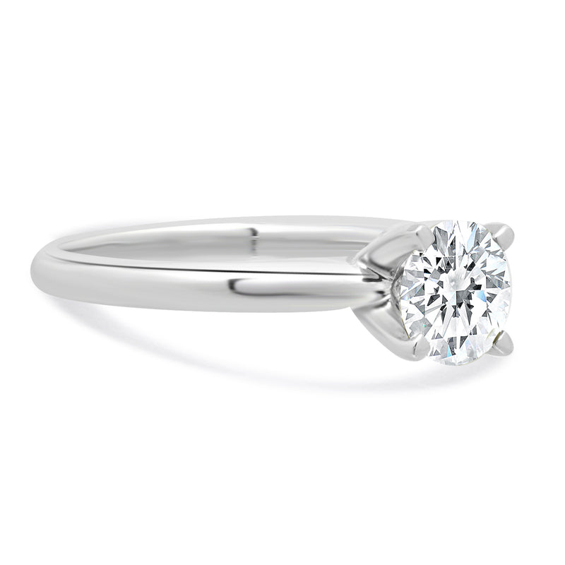 14 Karat White Gold Diamond Solitaire Engagement Ring