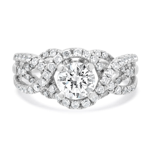 14 Karat White Diamond Engagement Ring