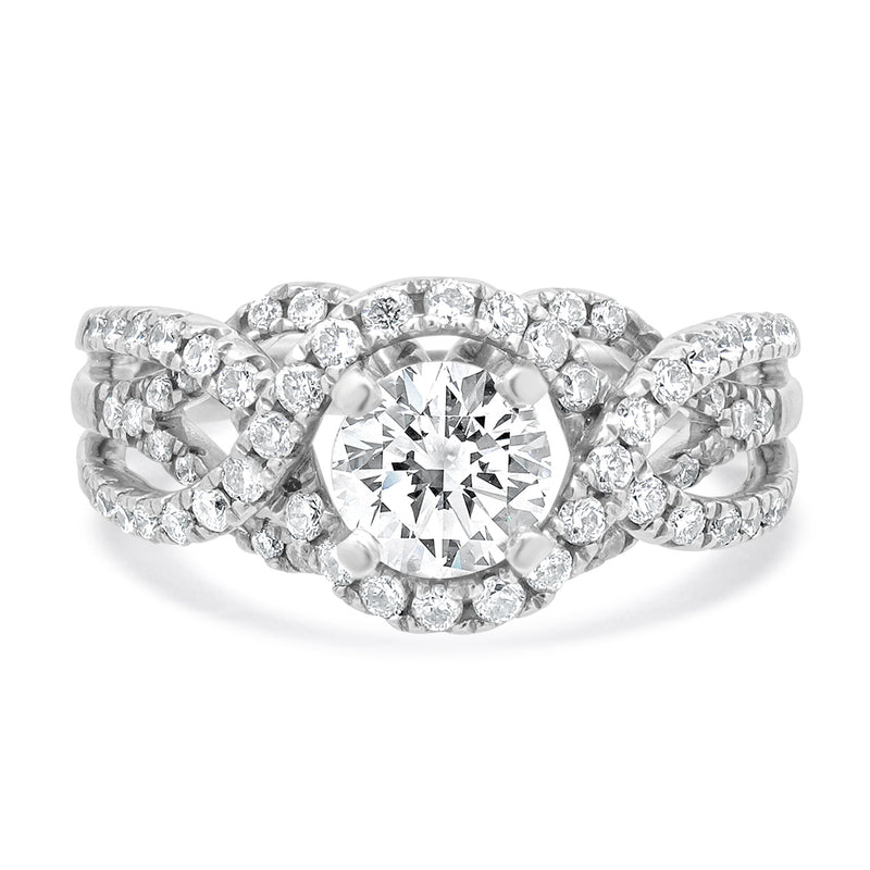 14 Karat White Diamond Engagement Ring